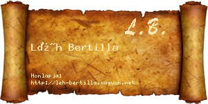 Léh Bertilla névjegykártya